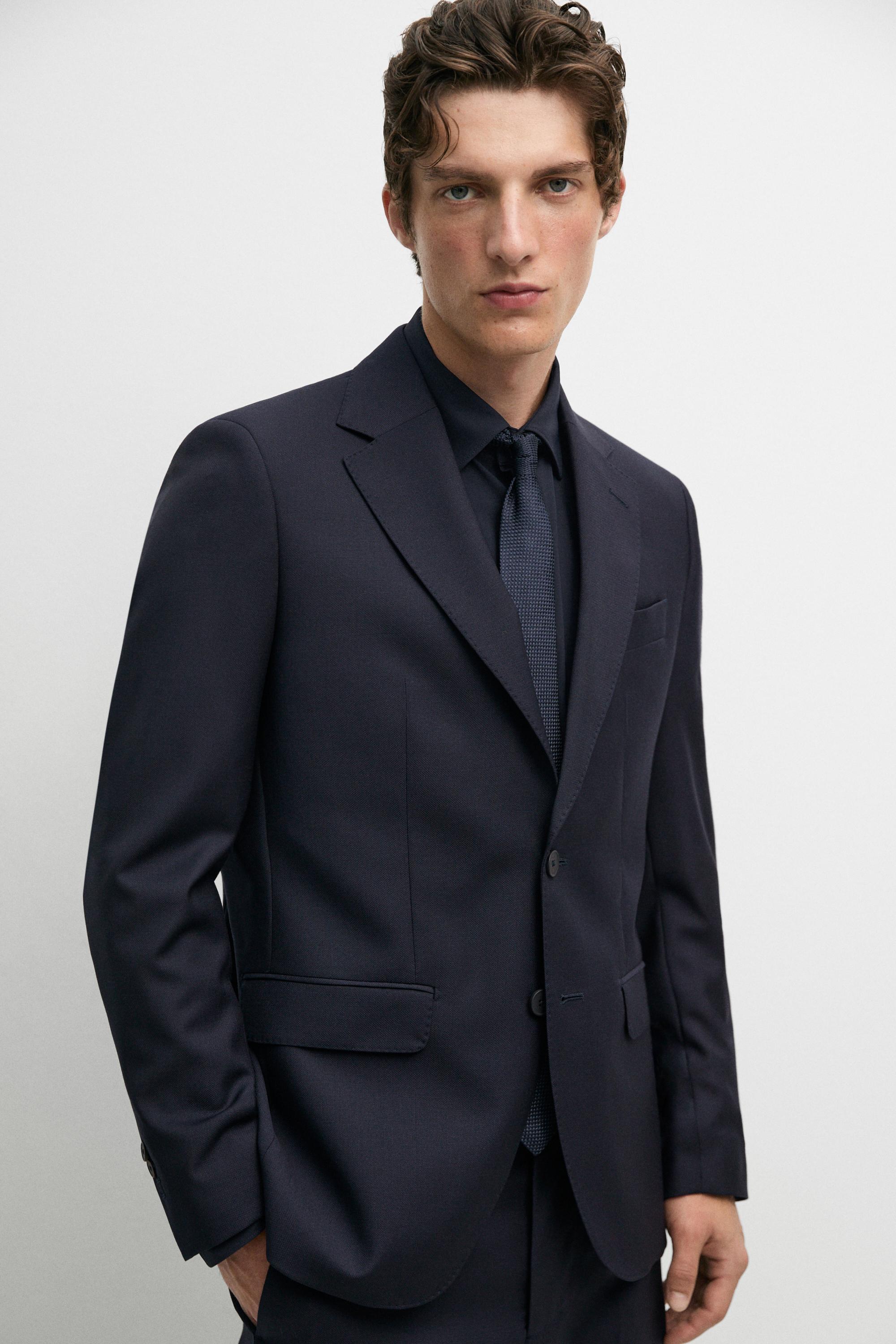 Textured suit blazer